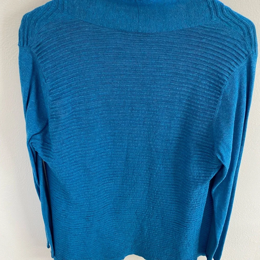 Eileen Fisher Cardigan Sweater Teal Blue Petite Large - Picture 2 of 2